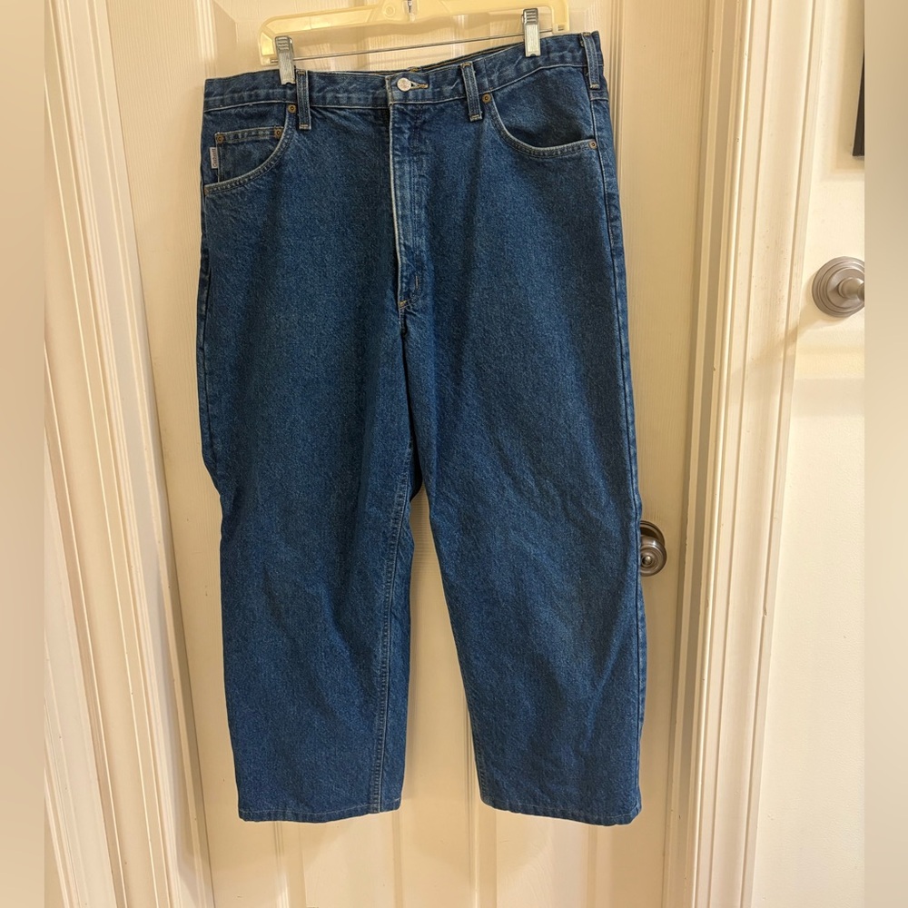 Carhartt Men's Relaxed Fit Flannel Lined Blue Jeans